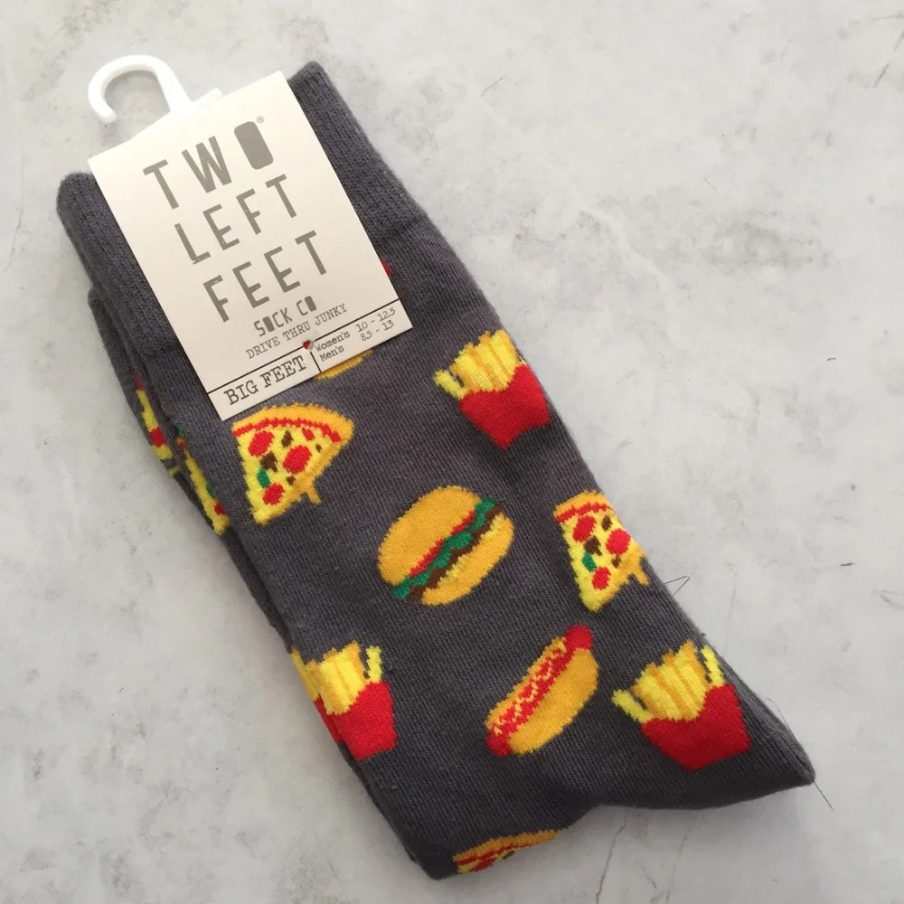 🍉 NWT Two Left Feet Sock Co. Drive Thru Junky Socks